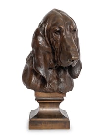 Prosper Lecourtier (France, 1851-1924) Portrait Head of a Hound