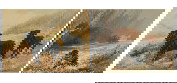 Reuben Ward Binks (British, 1880 - 1950) Field Trial Champion Labrador Retrievers and Bring Him Up