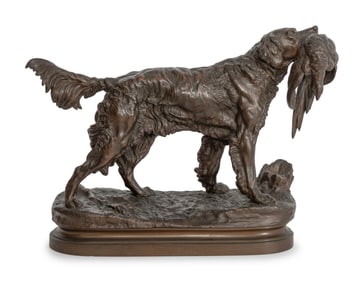 Jules Moigniez (French, 1835-1894) Setter with pheasant, c. 1900