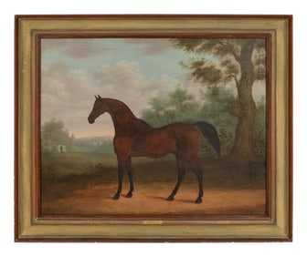 Attributed to Thomas Yeomans (British, 19th Century) Bay Hunter in a Landscape