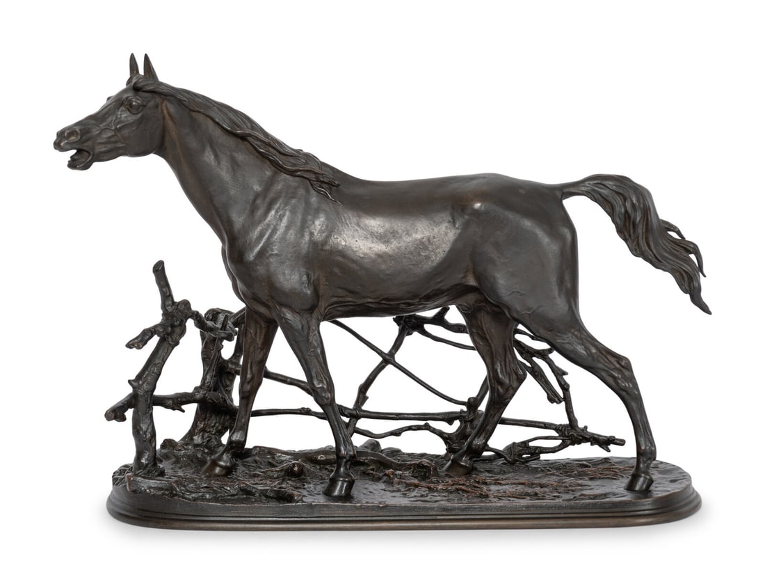 Pierre-Jules Mêne (French, 1810-1879) Djinn, cheval a la barriere, No.1 (1 of 4)