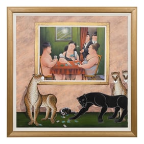 Gustavo Novoa (Chilean/ American, b. 1941) El juego de poker (The Poker Game)