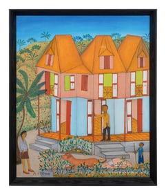 Micius Stephane (Haitian, 1912 - 1996) Haitian Village