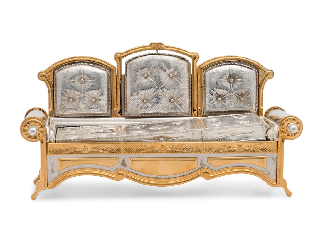 A Yossi Swed Partial Gilt Silver Couch Hannukah Menorah (1 of 5)