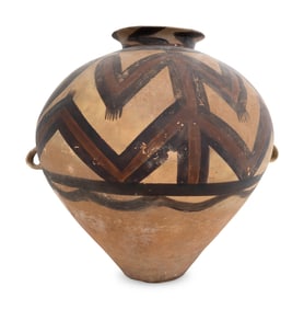 A Large Chinese Majiayao Machang Painted Pottery Jar