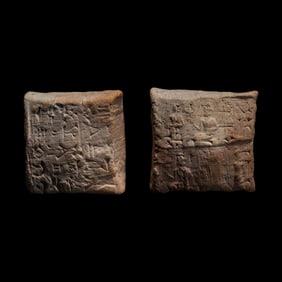 Two Sumerian Clay Cuneiform Pillow Tablets