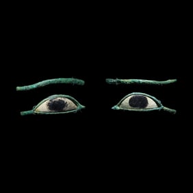 A Pair of Egyptian Bronze Eyes and Brows