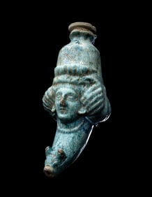 A Parthian or Sasanian Turquoise-Glazed Rhyton