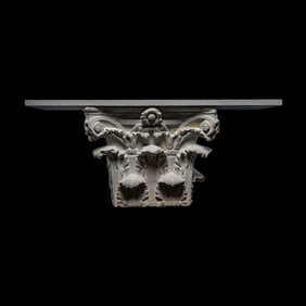 A Roman Limestone Corinthian Pilaster Capital