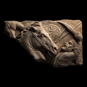 A Roman Marble Relief Fragment from a Sarcophagus