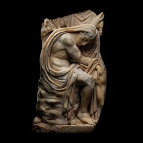 A Roman Marble Sarcophagus Fragment with Prince Orestes
