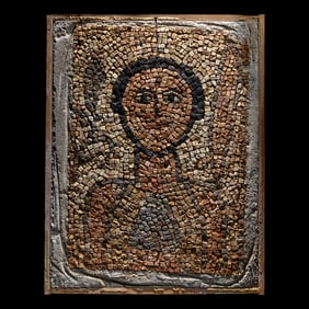 A Late Roman Mosaic Panel with the Head of a Man
