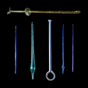 Six Roman Glass Stirring Rods and Applicators
