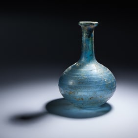 A Roman Blue Glass Bottle