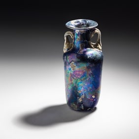 A Late Roman Blue Glass Flask
