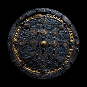 A Viking or Anglo-Saxon Silver and Gold Disk Brooch