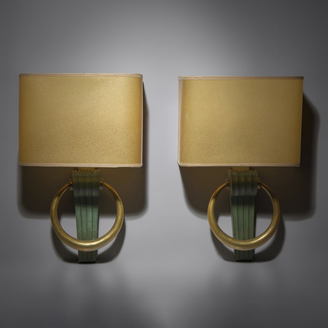 Attributed to Jean Pascaud, c. 1940, Art Deco sconces, pair (1 of 2)