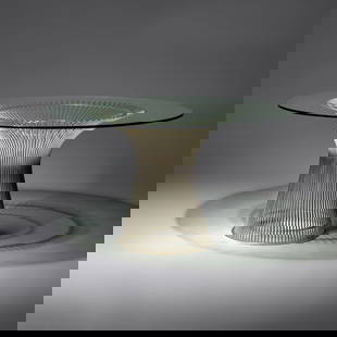 Warren Platner (American, 1919–2006) Dining table Knoll USA, 1966 / c. 2000: Warren Platner (American, 1919–2006) Dining table Knoll USA, 1966 / c. 2000 chrome-plated steel, glass 27 1/4 h × 34¼ dia in | base This lot is located in Philadelphia.