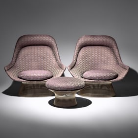 Warren Platner (American, 1919–2006) Pair of Easy Lounge Chairs, model 1705 and one ottoman,