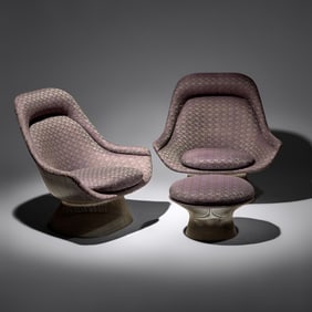 Warren Platner (American, 1919–2006) Pair of Easy Lounge Chairs, model 1705 and one ottoman,