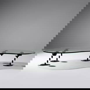 Philippe Starck (French, b. 1949) Pepper Young coffee table, 1978 for Disform Spain: Philippe Starck (French, b. 1949) Pepper Young coffee table, 1978 for Disform Spain glass, enameled steel, polyurethane foam 12 h × 73 w × 40 d in (30 × 185 ×102 cm) This lot is