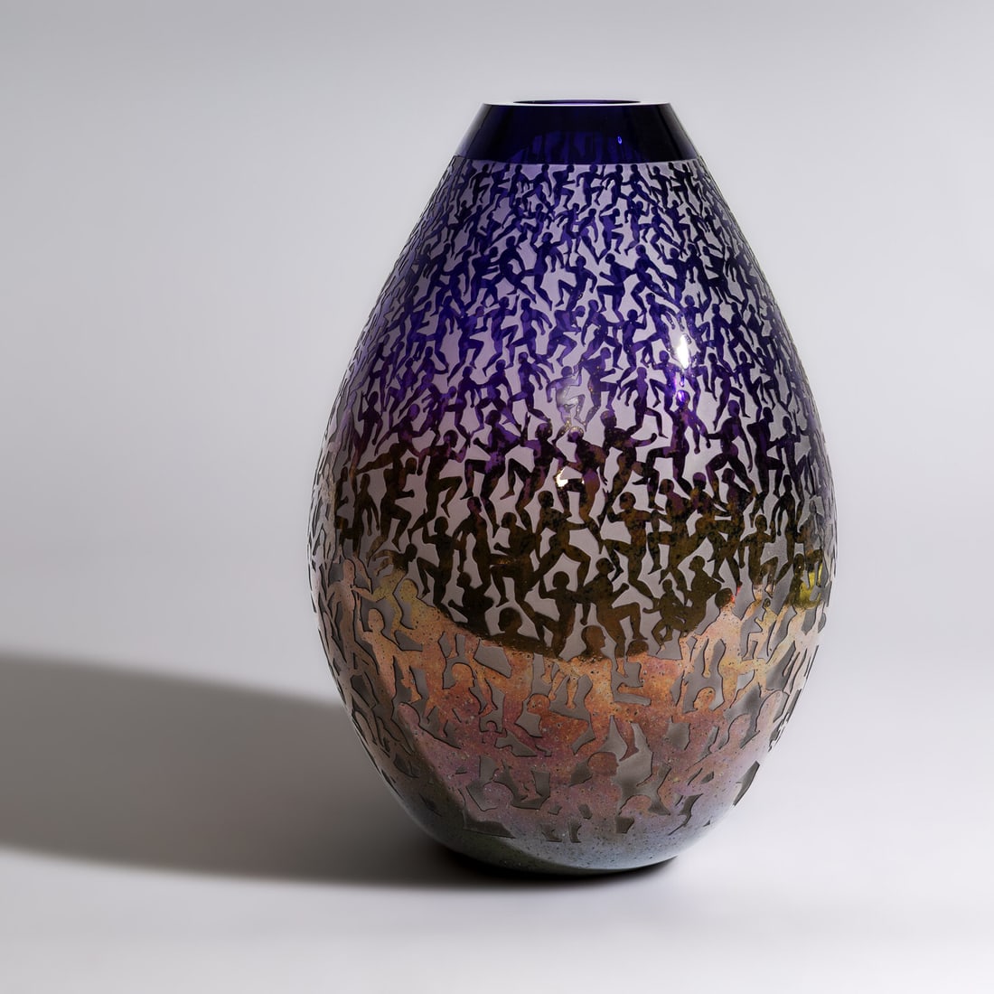 Duncan McClellan (American, b. 1955) Men a Morphis vase: Duncan McClellan (American, b. 1955) Men a Morphis vase etched blown glass etched signature to underside 'Duncan McClellan' 13¼ h × 8½ dia in (34 × 22 cm) Property from a South Flo