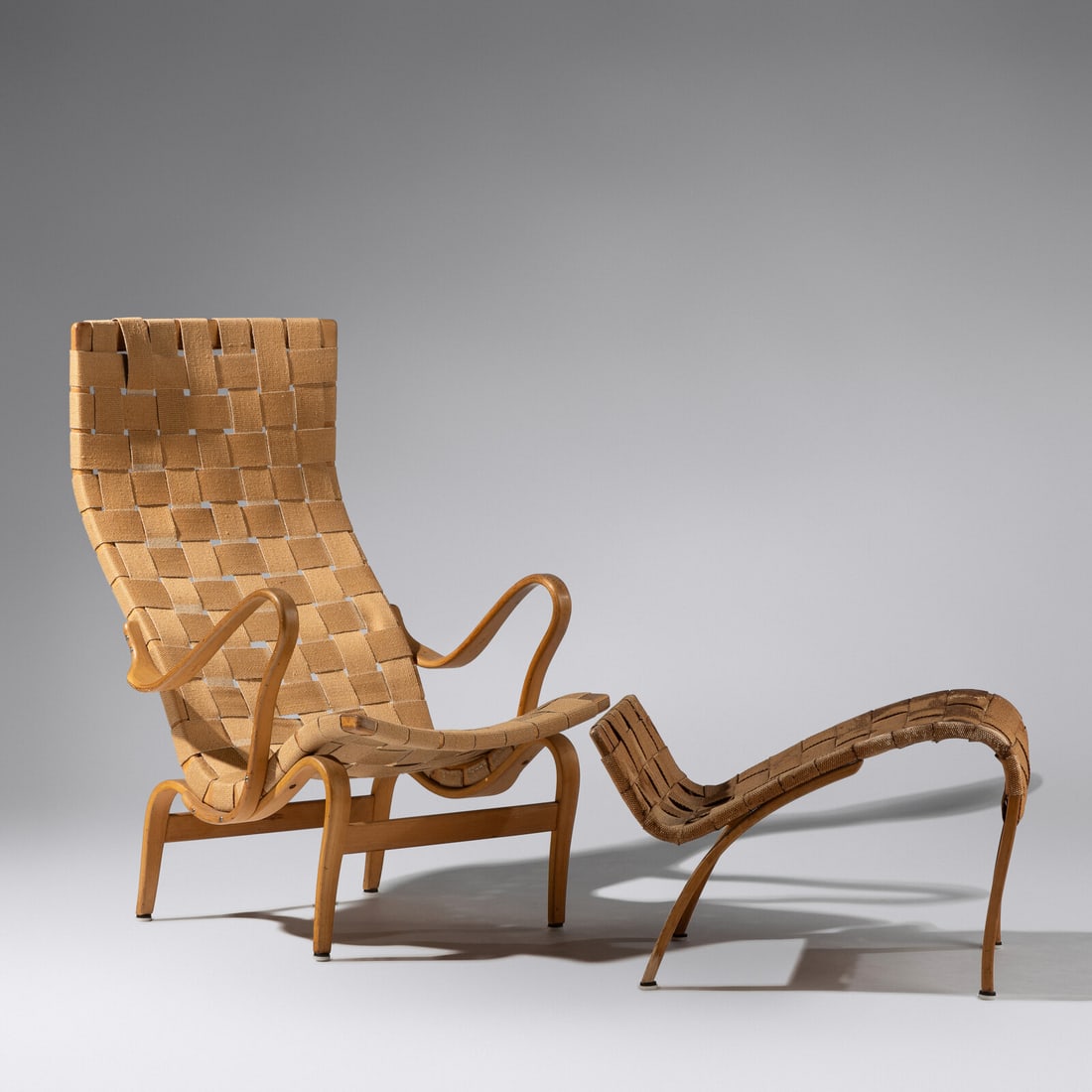 Bruno Mathsson (Swedish, 1907–1989 Pernilla Chair & Ottoman, 1964 (1 of 3)
