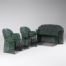 Richard Schultz (American, 1926–2021) Topiary bench and pair of chairs, c. 2007 Richard