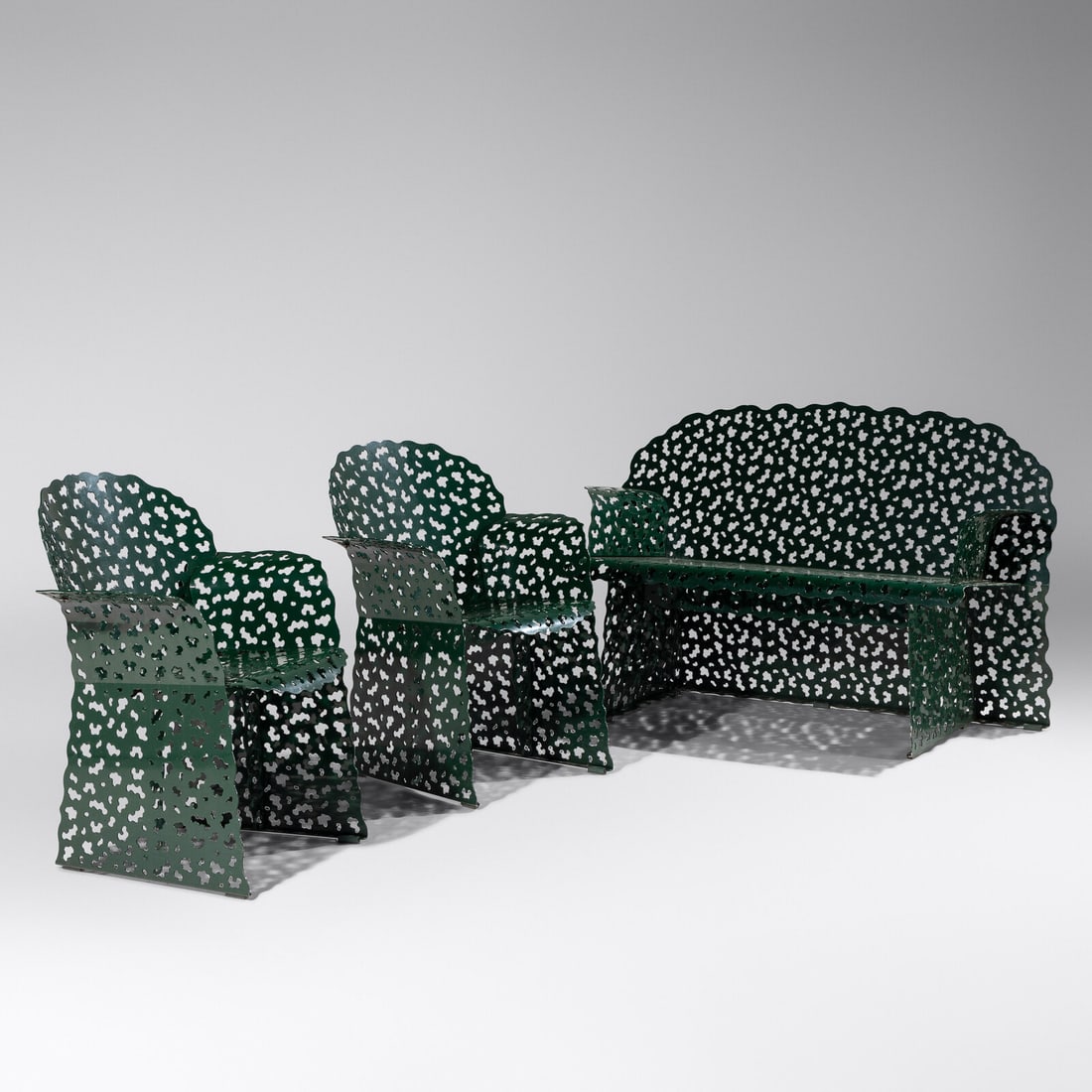Richard Schultz (American, 1926–2021) Topiary bench and pair of chairs, c. 2007 Richard (1 of 2)