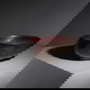 Gertrud Natzler and Otto Natzler (Austrian-American, 1908-1971 | 1908–2007) Bowl, 1972: Gertrud Natzler and Otto Natzler (Austrian-American, 1908-1971 | 1908–2007) Bowl, 1972 Glazed earthenware signed to underside: 'Natzler'. Applied partial archive label to underside: '[O]459'