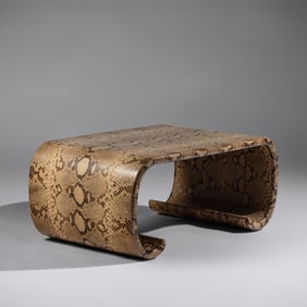 Karl Springer (German-American, 1931–1991) Waterfall Table in Python, 1985 for Karl Springer