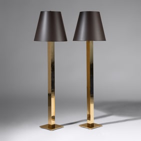 Karl Springer (German-American, 1931–1991) Pair of floor lamps