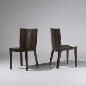 Karl Springer (German-American, 1931–1991) Pair of JMF Chairs, 1985