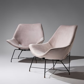 Augusto Bozzi (Italian, 1924–1982) Kosmos lounge chairs, pair, c. 1954 for Saporiti