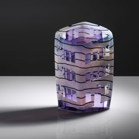 José Chardiet (Cuban-American, b. 1956) Purple building, 1987