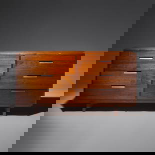 George Nakashima (American, 1905–1990) Double chest of drawers, 1971: George Nakashima (American, 1905–1990) Double chest of drawers, 1971 walnut 31 h × 60 w × 20 d in (79 × 152 × 51 cm) This lot is located in Philadelphia. Lot includes a
