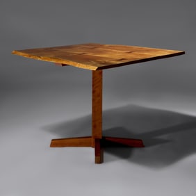 Mira Nakashima (American, b. 1942) Pedestal table with 5 butterfly joints