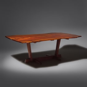 George Nakashima (American, 1905–1990) Conoid dining table with 4 butterfly joints, 1971