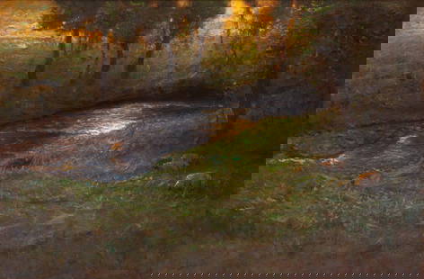 Gordon Brown (American, b. 1962) Grazing at Dusk: Gordon Brown (American, b. 1962) Grazing at Dusk signed Gordon Brown (lower right) 24 x 36 inches. Provenance: Breckenridge Gallery, Breckenridge, Colorado (label verso)