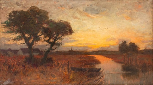 Frank Knox Morton Rehn (American, 1848-1914) Autumn Sunset