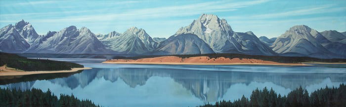 Robert Rishell (American, 1917-1976) Landscape, Jackson Lake, Wyoming, 1960