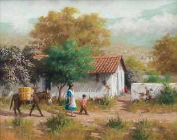 Roger Williams (American, b. 1954) Pueblo Scene