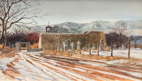 James Kramer (American, b. 1927) Church Near Rio Chama (Chamita), 1977