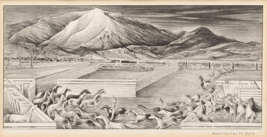 Frank Mechau Jr. (American, 1903-1946) The Last of the Wild Horses, 1937