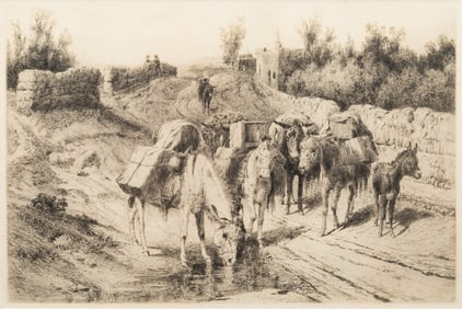 Peter Moran (American, 1841-1914) On the Road to Santa Fe