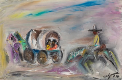 Ted DeGrazia (American, (1909-1982) Indian Wagon, 1950