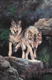 Bill Moomey (American, 1926-2021) Two Wolves, 2015