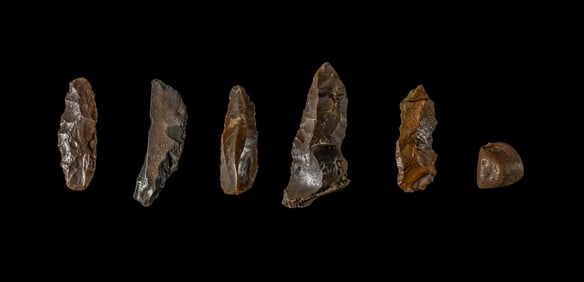 Six Neolithic Flint Blades