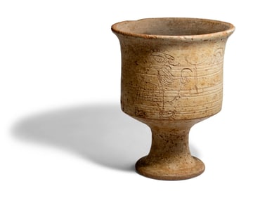 A Judeo-Punic Terracotta Chalice with Sacrifice of Abraham
