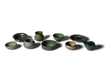 Nine Greco-Roman Bronze Vessels